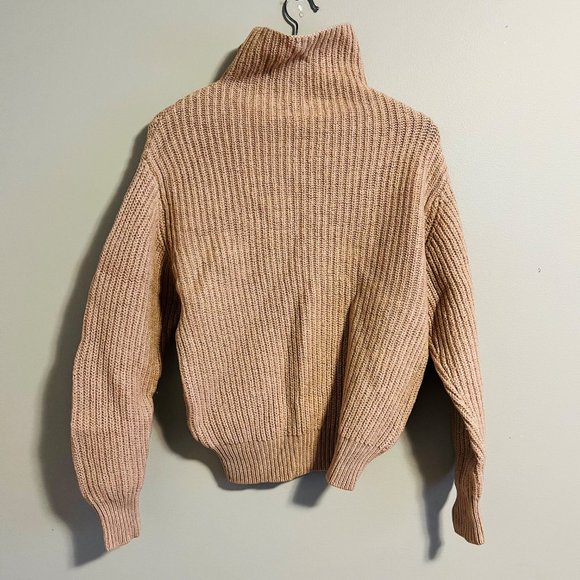 Wilfred Merino Wool Blush Pink Turtleneck Oversized Sweater, Size XS - Picture 3 of 11